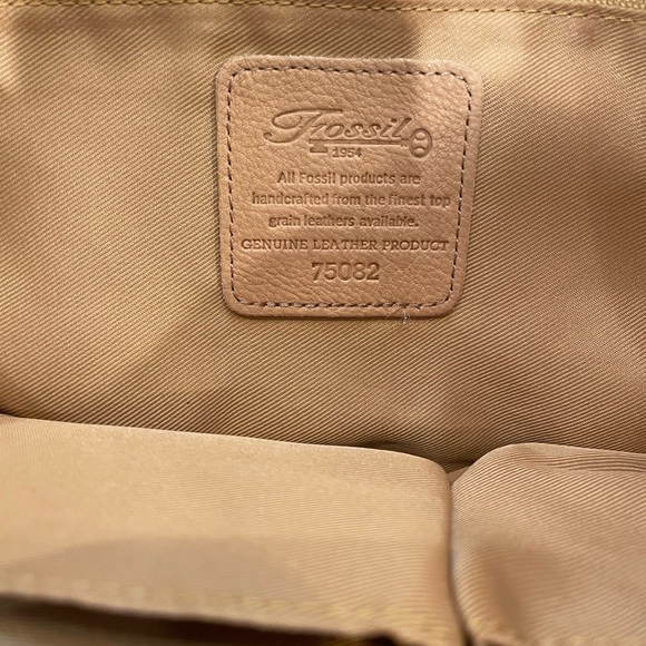 Fossil Leather and Canvas Fossil Bag w/ Fringe Pulls - Picture 5 of 10